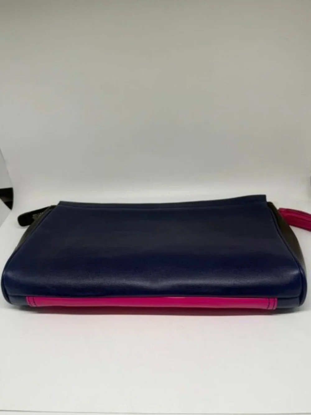 Coach Pink and Navy Leather Zip-Top Wristlet